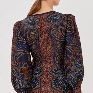 FARM Rio Floral Glam Blue Mini Dress